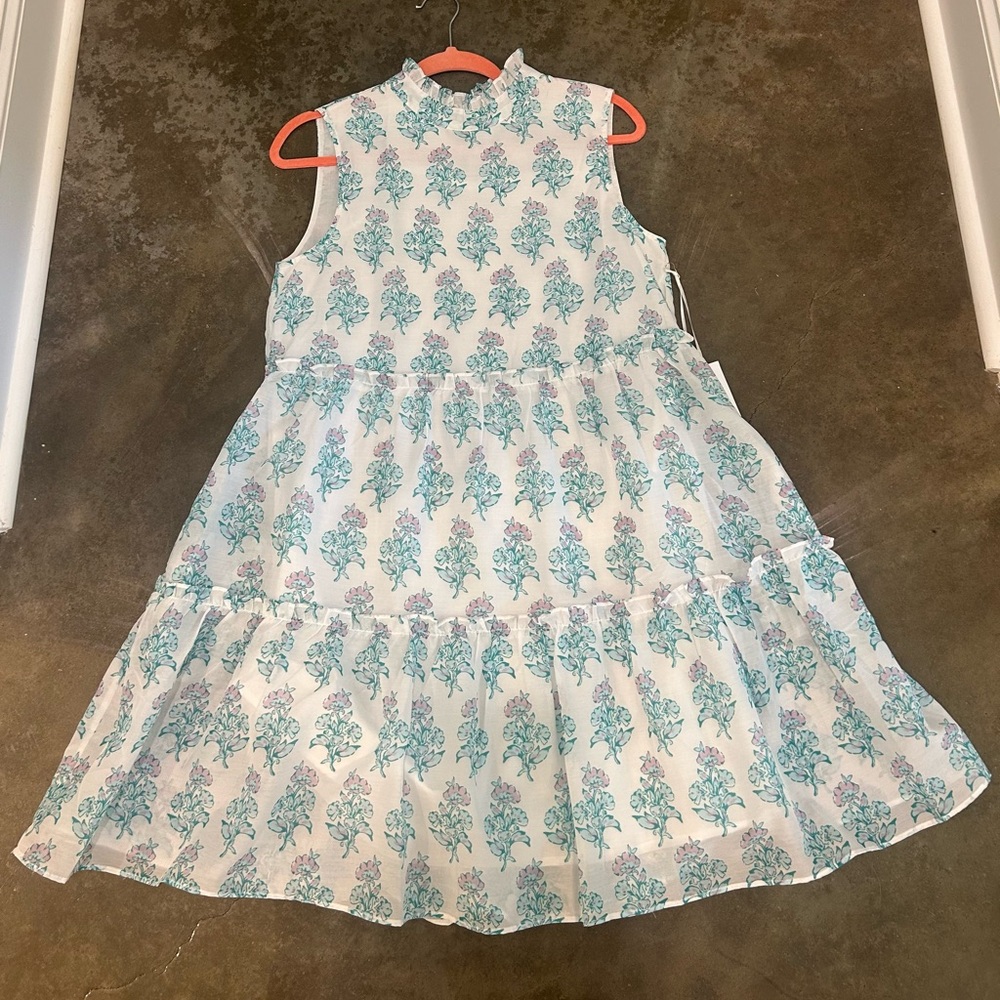 Floral Blue and White Dress